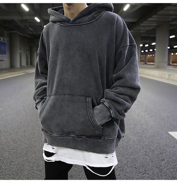 Loose hooded sweater men