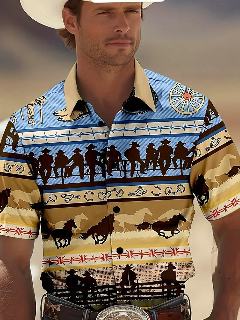 Casual All-matching Geometric Short Sleeve Shirt