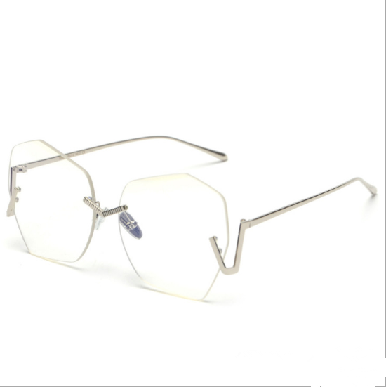 Sunglasses polygonal flat lens