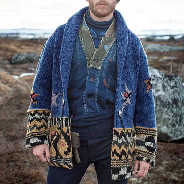 Lapel Mid-length Cardigan Sweater