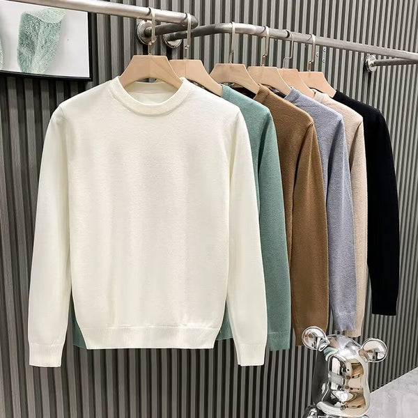 Men's Solid Color Casual Bottoming Sweater