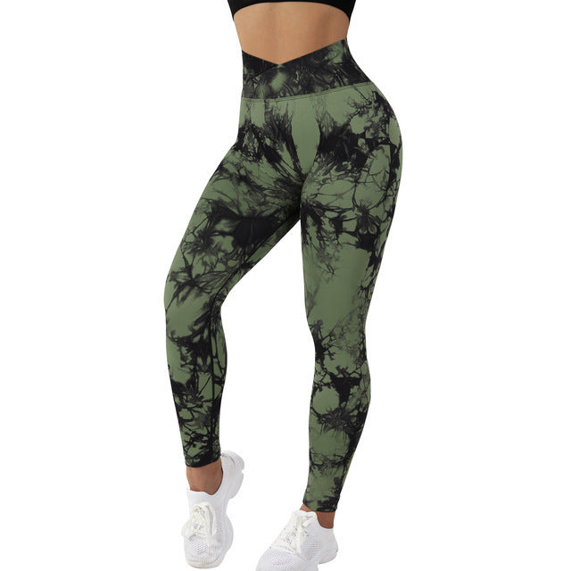 Tie Dye Leggings Women Yoga Pants Push Up Sport Fitness Running Gym Leggings