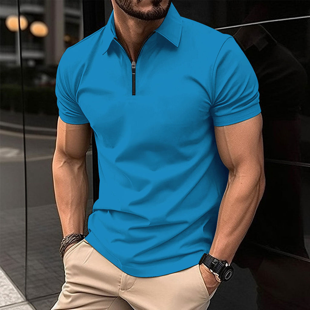 Summer Zipper Solid Color Men's shirt