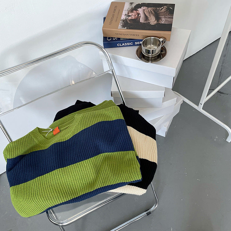 Striped Loose And Lazy Style Sweater