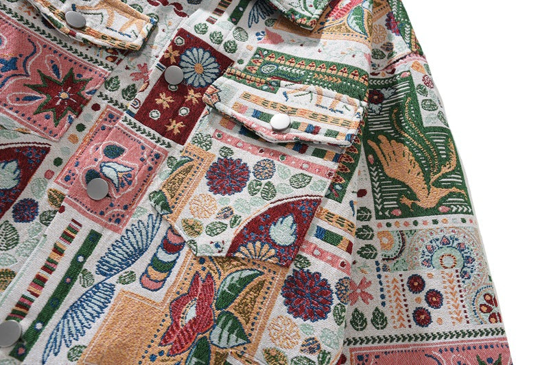 Jacquard Workwear Casual Jacket Coat