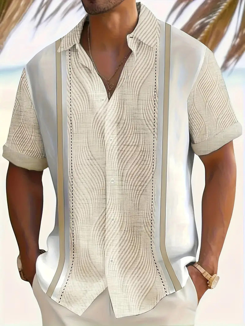 Casual All-matching Geometric Short Sleeve Shirt