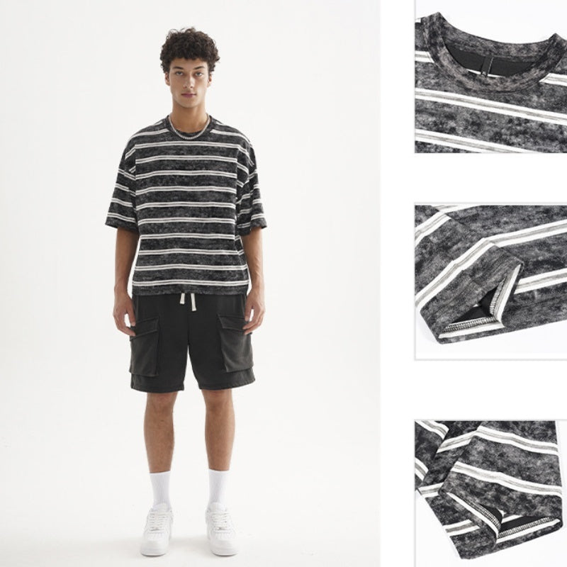 Retro Style Striped Loose T-shirt