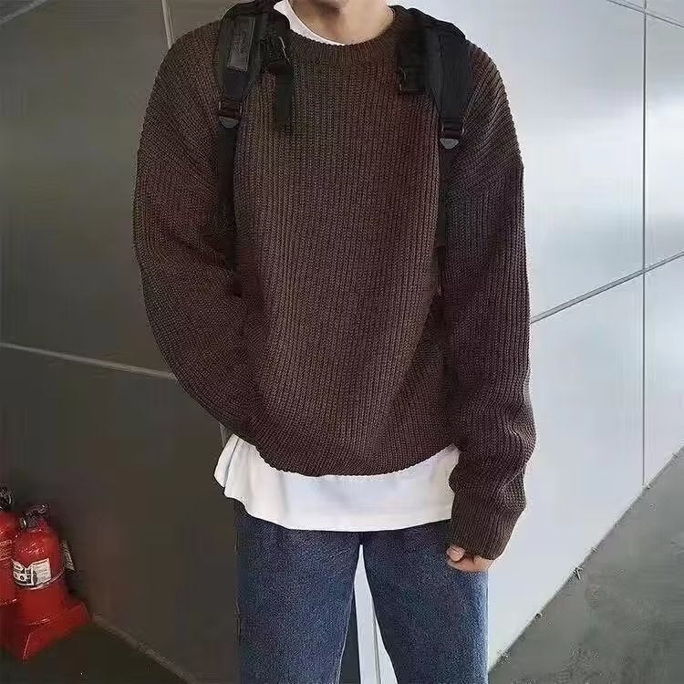 Loose Casual Retro Crew Neck Sweater