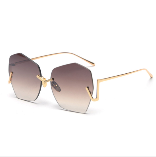 Sunglasses polygonal flat lens