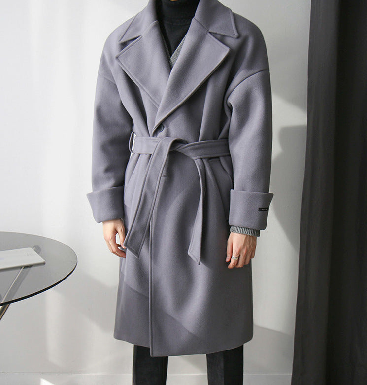 Gentleman's Wool Thickened Men's trench Coat