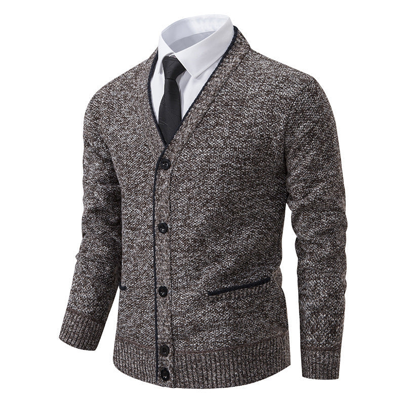 Casual Fleece-lined Cardigan Long Sleeve Sweater