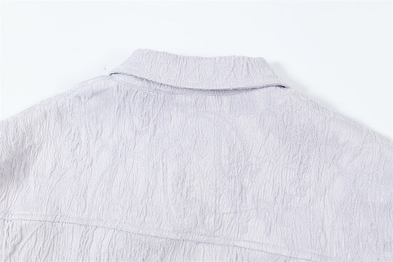 Pleated Texture Long Sleeve Shirt