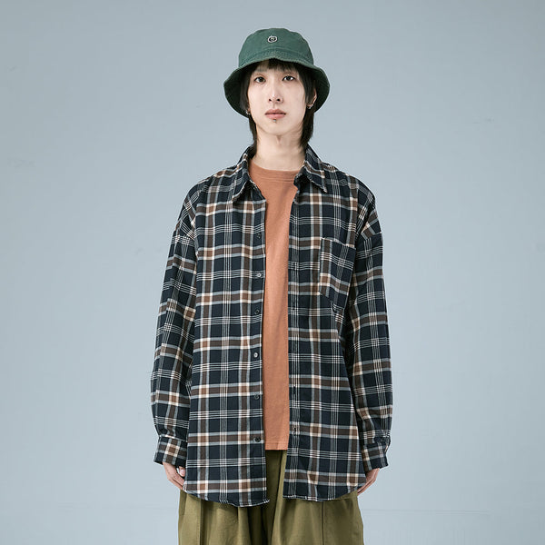 Long Sleeve Plaid Shirt jacket men