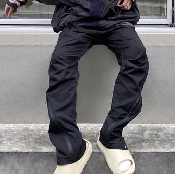 High Street Loose Casual Zipper Functional Men's Trousers