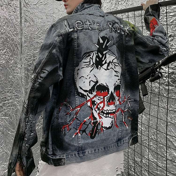 men's European and American street couple jean jacket