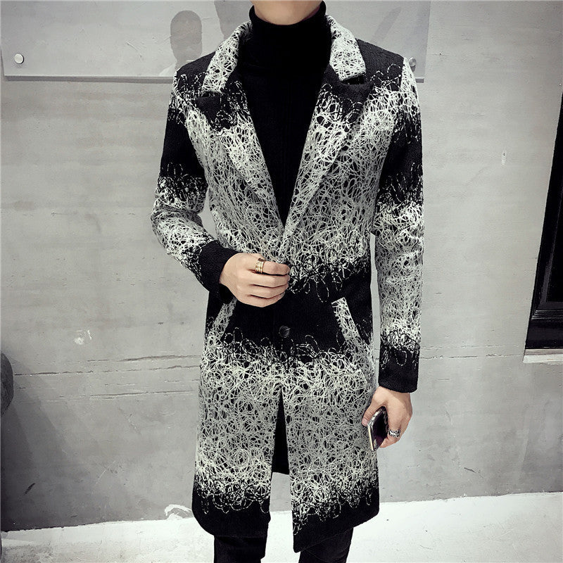 Men's Slim tie dyed trench coat