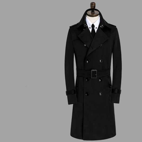 Men's Windbreaker Long Slim Coat Waterproof Leisure Medium Length coat