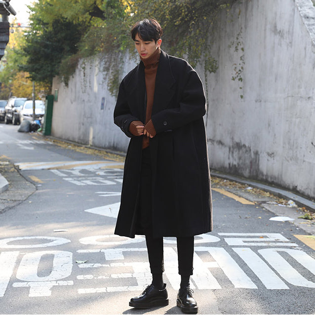 Men's Loose Thickened Warm Long trench Coat