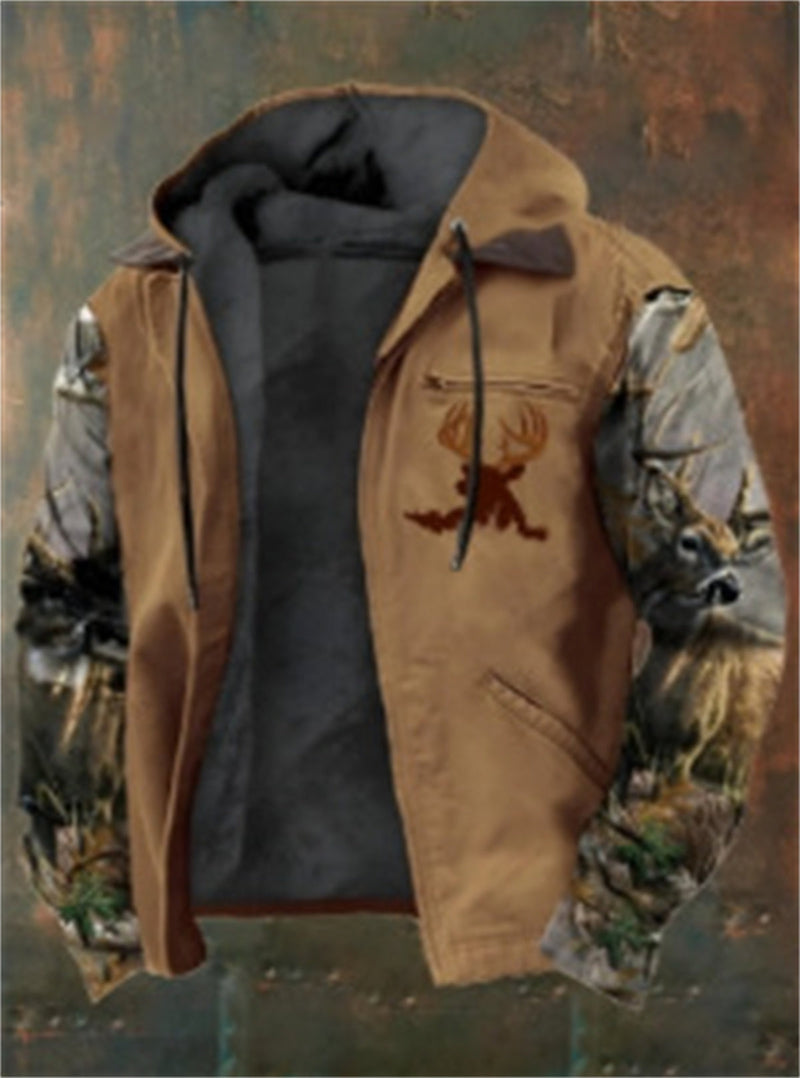 Fleece-lined Thick Winter Thick Velvet Cotton-padded Jacket With Pockets