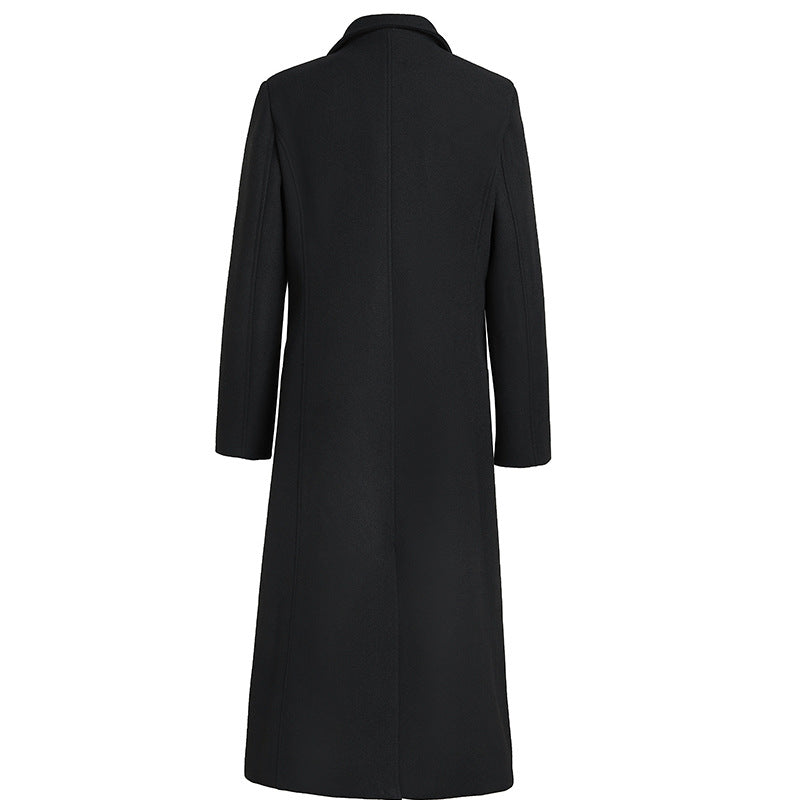 New Men's Woolen Fashion Long Trench Coat