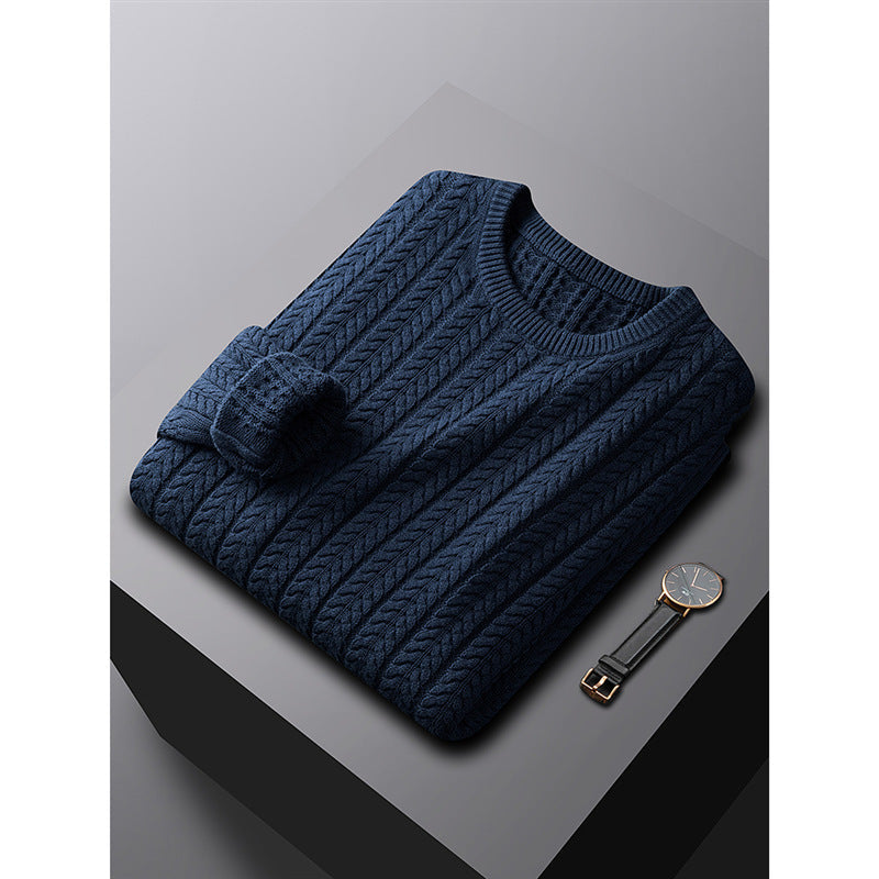 Men's Thick Cotton Solid Color Fur sweater