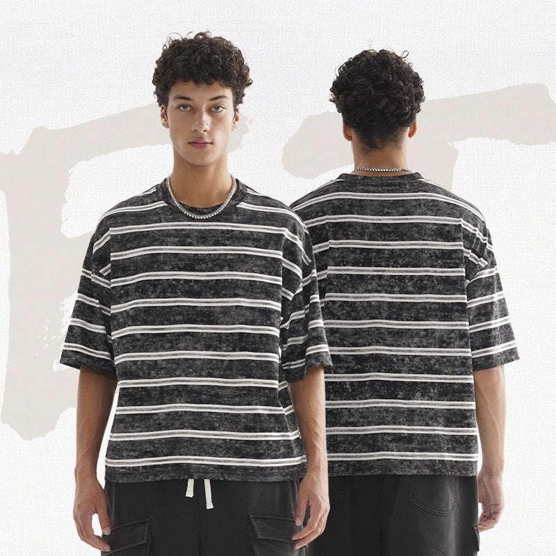 Retro Style Striped Loose T-shirt