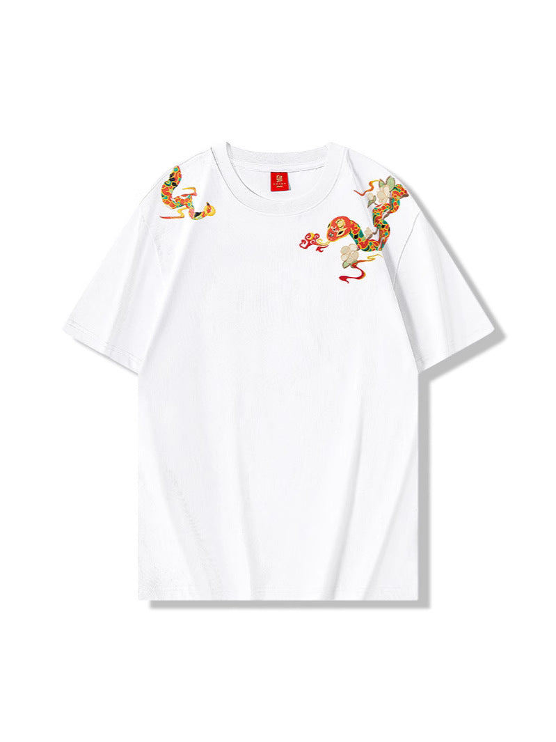 Loose Embroidered Crew Neck Short Sleeve t-shirt