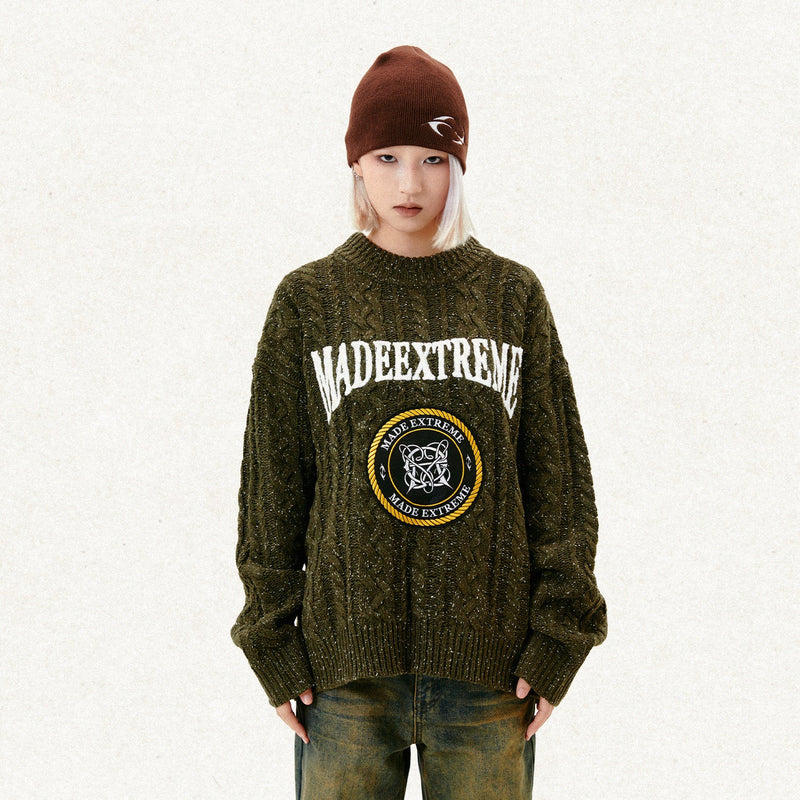 Vintage Thick Twisted Snowflake Sweater For Men