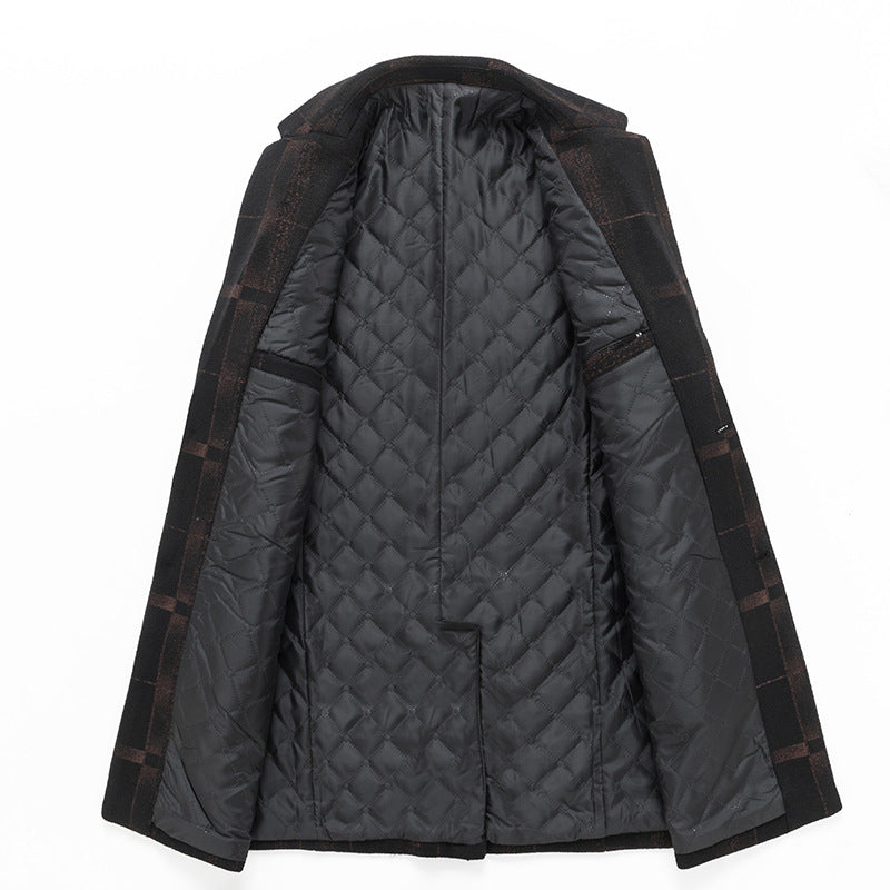 Men's Mid-length Slim Woolen trench Coat