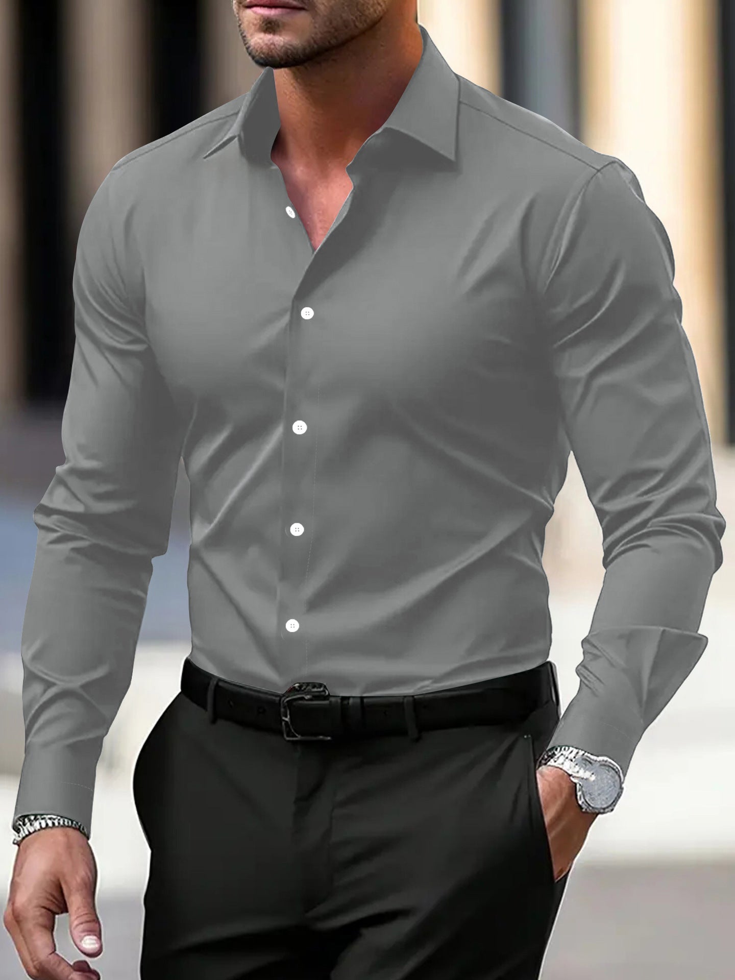 Men's Business Button Down Shirt