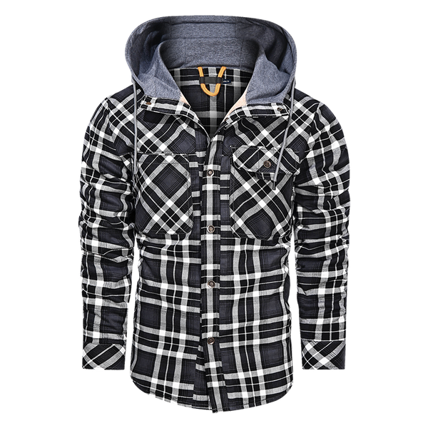 Men Warm Jacket Fleece Thick Men Slim Fit Hooded Jacket