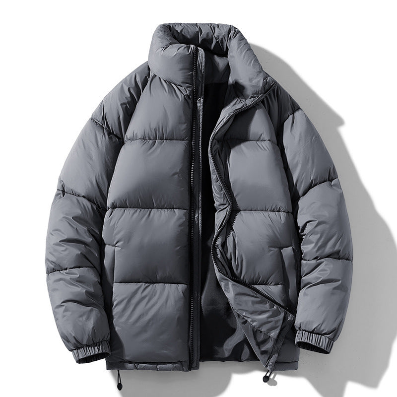 Pine Solid Color Stand Collar Winter Men's Cotton Jacket