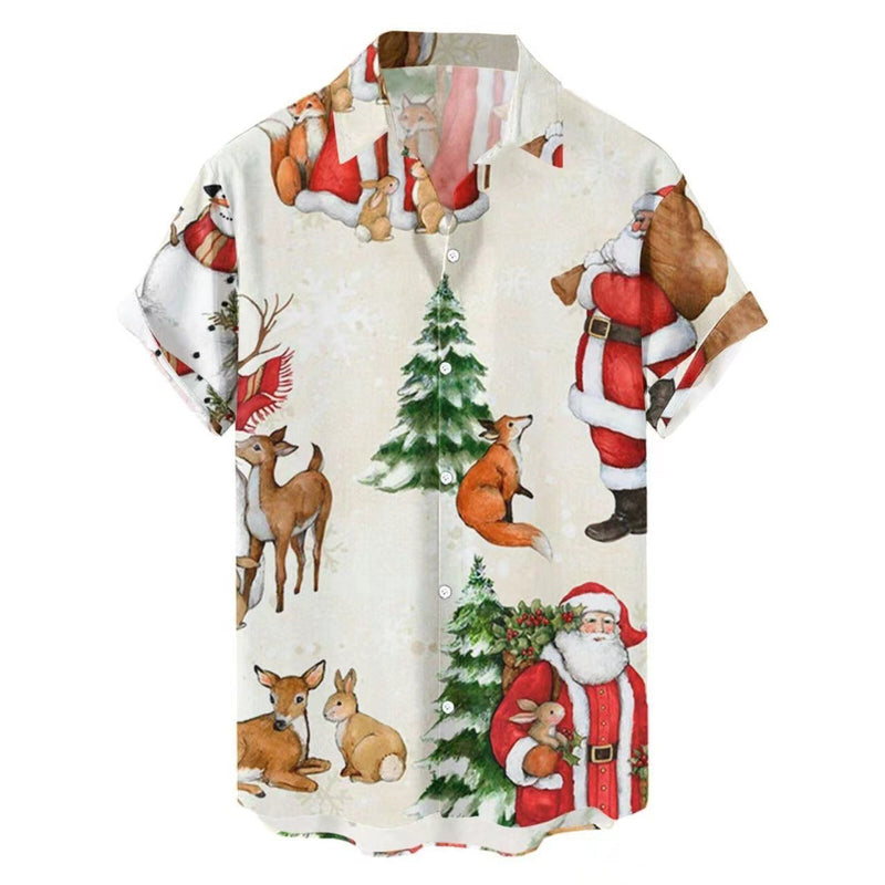 Hawaiian Men's Summer 3D Printed Short-sleeved Shirt