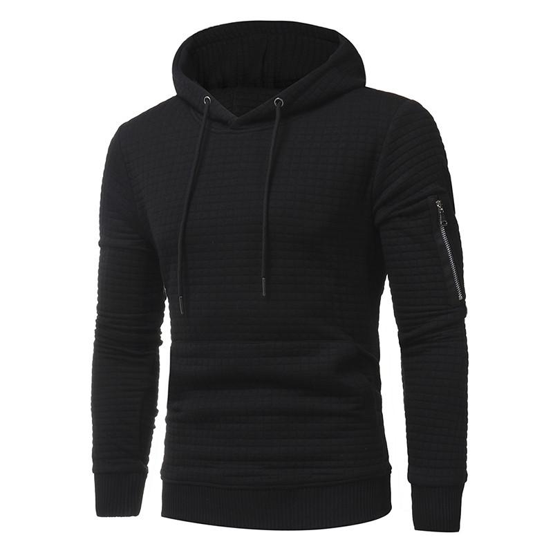 Men Sweatshirt Hoodie With Arm Zipper Long Sleeve hoodie