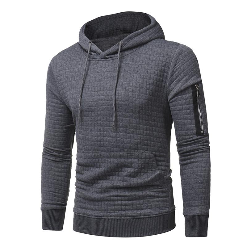 Men Sweatshirt Hoodie With Arm Zipper Long Sleeve hoodie