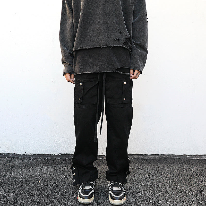 High Street Fan Energy Three-dimensional Pocket Loose Overalls