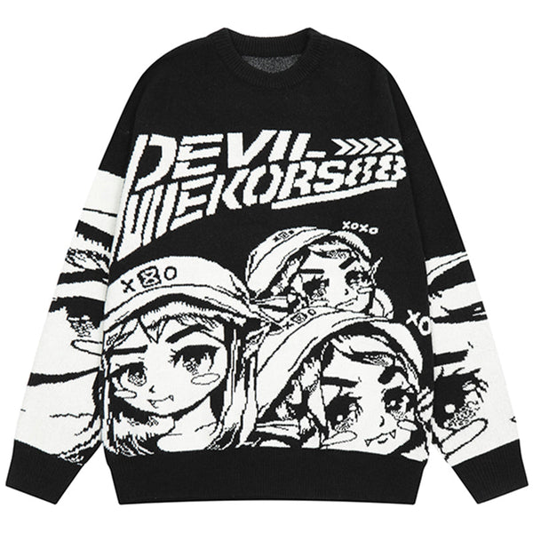 Miracle Print Drop Shoulder Crewneck Sweater