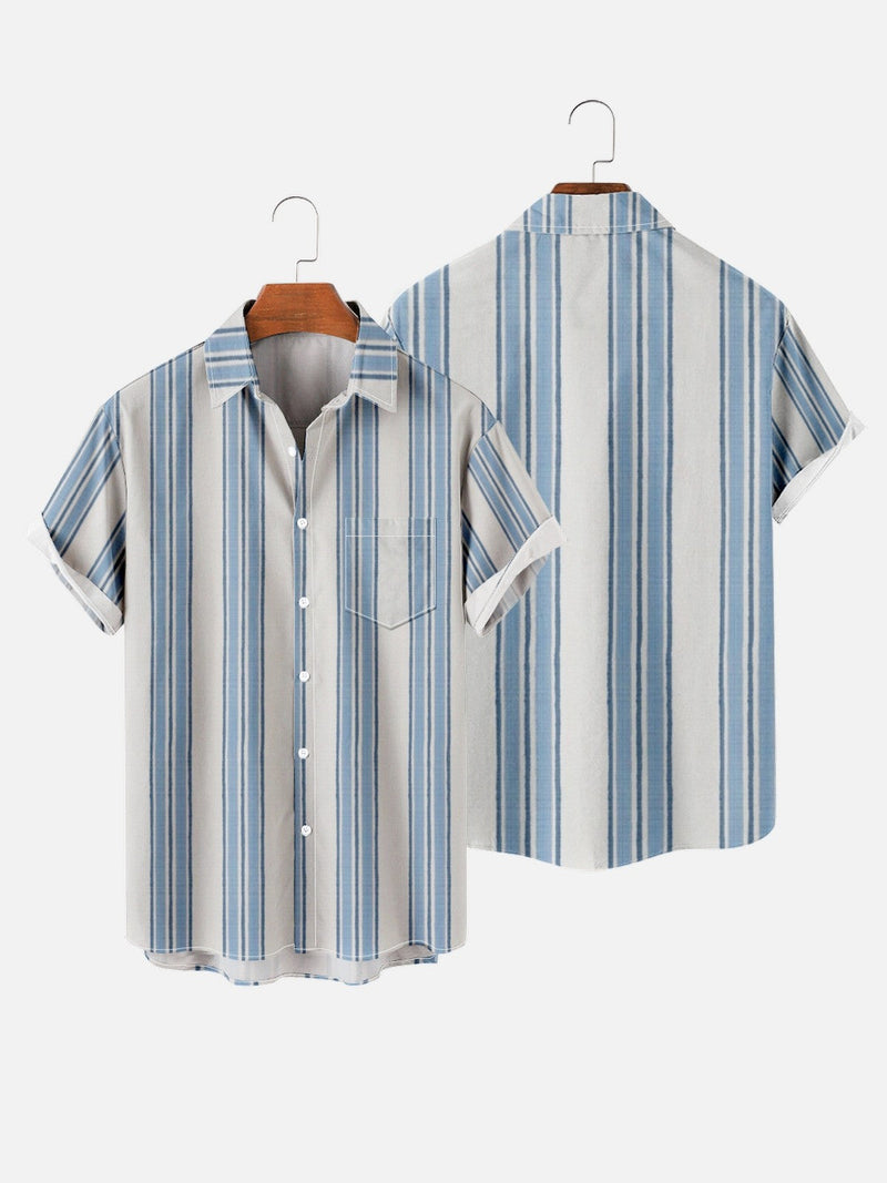 New Striped Element Printing Loose Shirt