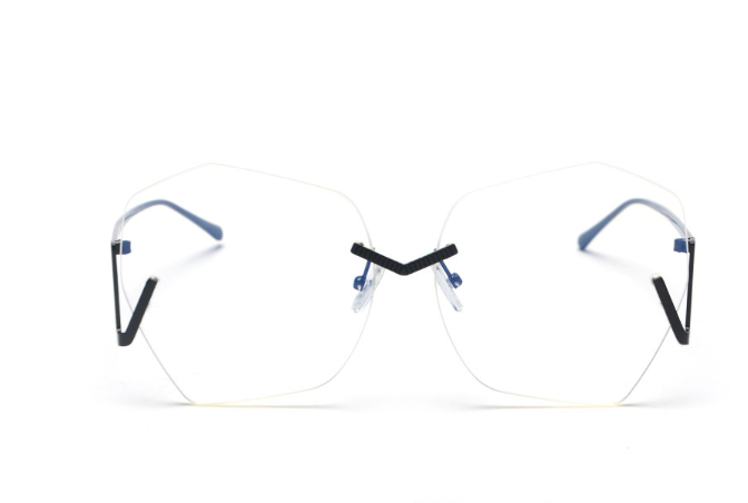 Sunglasses polygonal flat lens