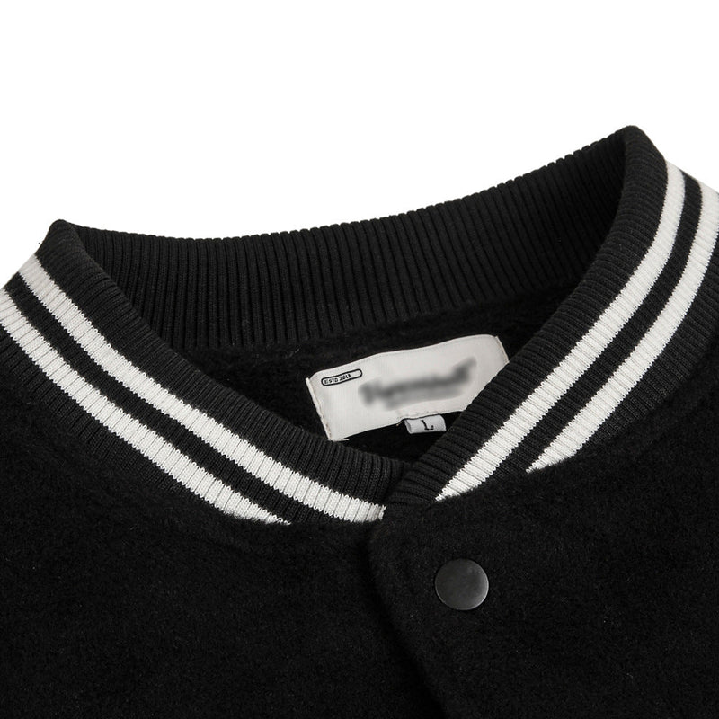 Letter Patch Embroidered Baseball Uniform Jacket
