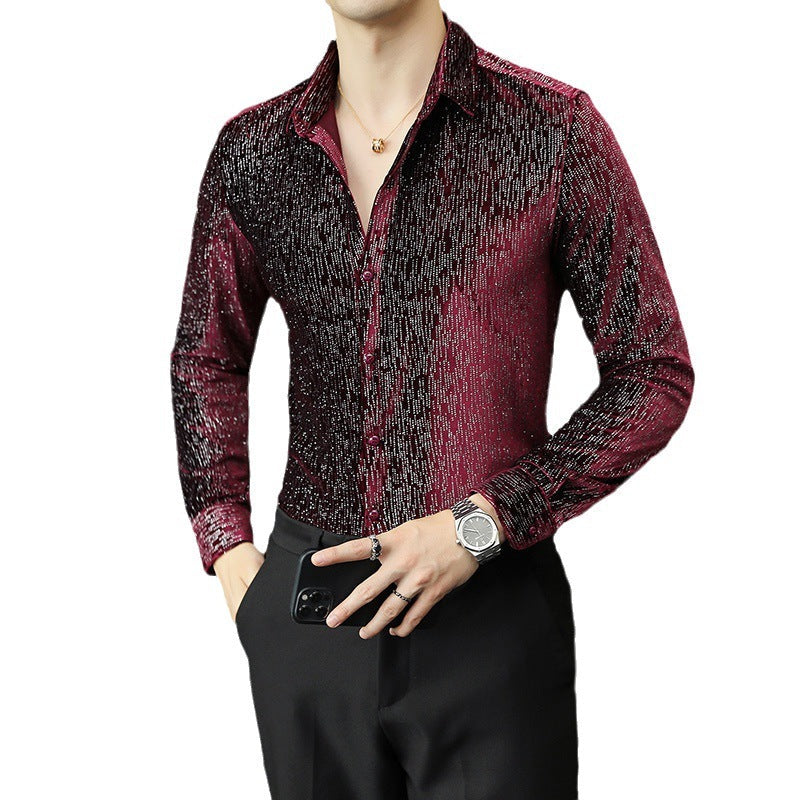 Slim Fit Glossy Shirt For Men