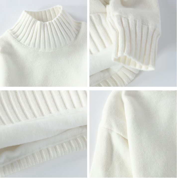 Plus Fleece Padded High Neck Men's Sweater
