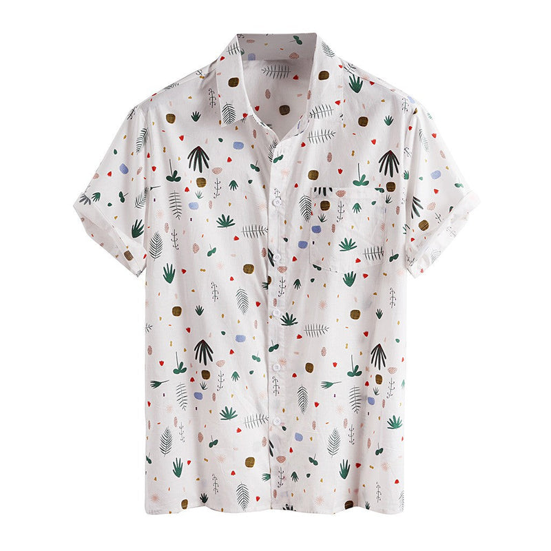 Printed shirt with short sleeves