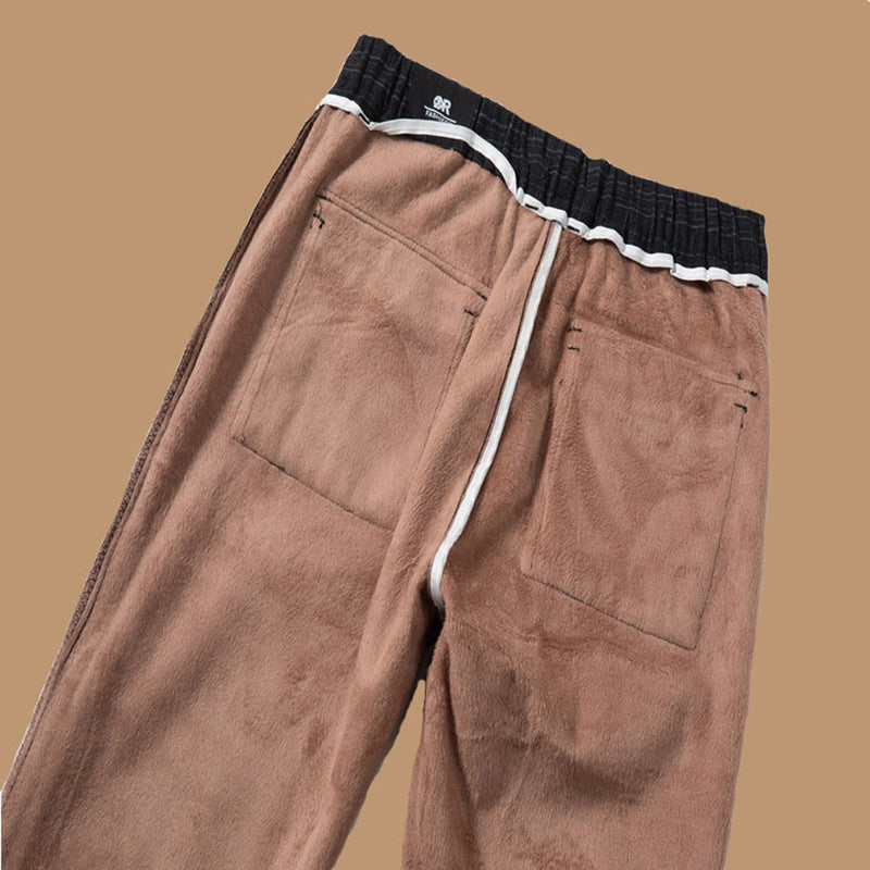 Plaid Brushed Casual Pants Men