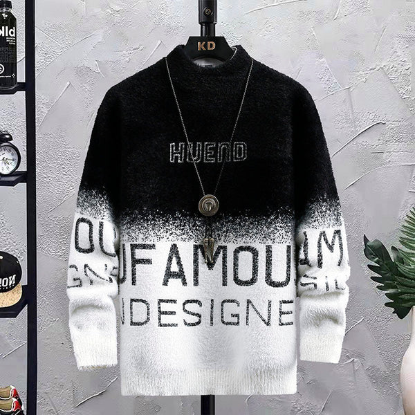Men's Half Turtleneck With Fleece Thickened Sweater