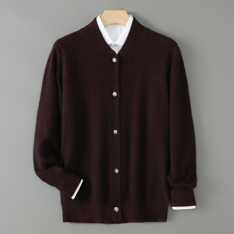 Casual Plus Size Outer Wear Men's Dehaired Angora Sweater