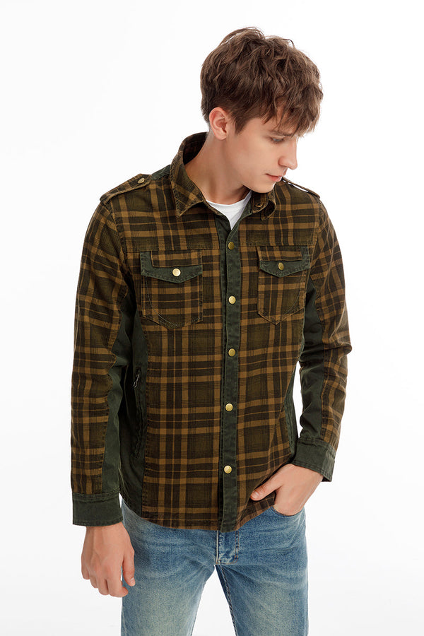 Men Plaid Casual Autumn Winter Jacket Men Slim Fit Jacket
