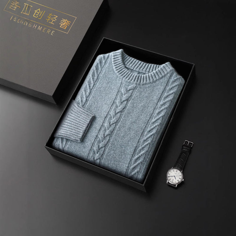 Men's Round Neck Thickened Warm Long Sleeves Sweater