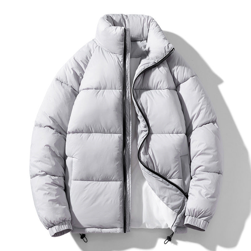 Pine Solid Color Stand Collar Winter Men's Cotton Jacket