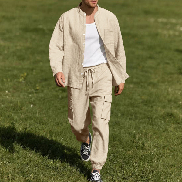 Long Sleeve Trousers Cardigan Casual Loose Beach Suit